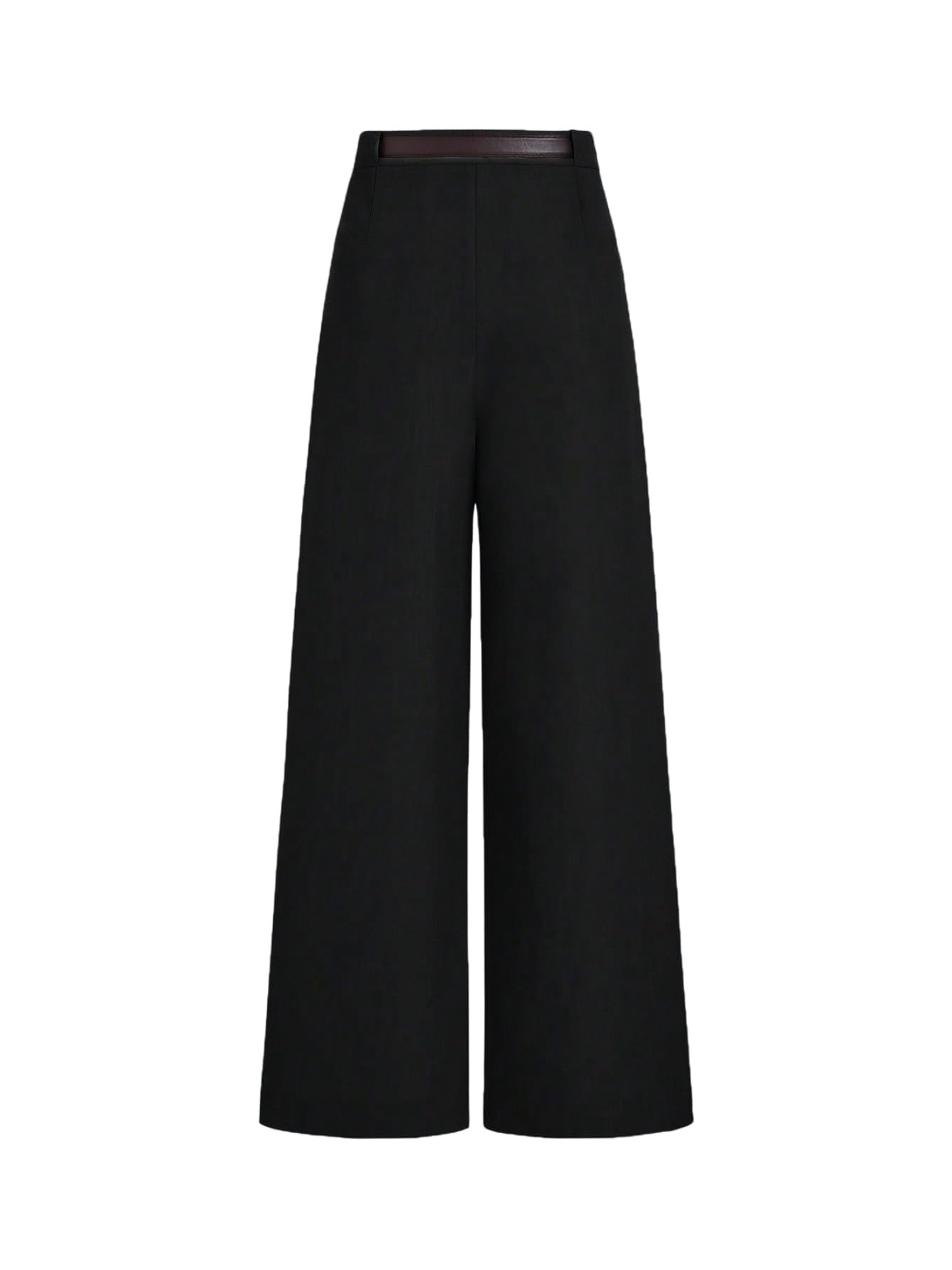SweatyRocks Spodnie garniturowe damskie, szerokie nogawki, plisowane spodnie materiałowe, eleganckie spodnie biznesowe, spodnie garniturowe z paskiem, lniane spodnie