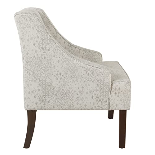 Image of HomePop Classic Swoop Arm Accent Chair - Cream & Gray Vintage Stencil