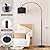 Ambimall Dimmable Arc Floor Lamp with Remote, Color Temperatures and Brightness Adjustable, Arched Floor Lamp with Rotating Head, Over Couch Arched Reading Light for Living Room (Black and Black)
