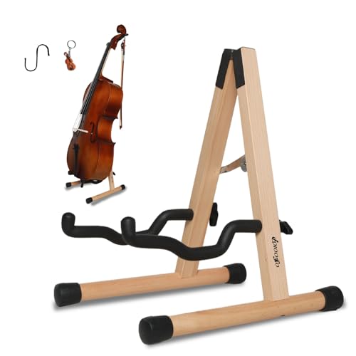 COLOOFO Cello Stand,Folding Cello Support Stand,A-Frame Wooden Cello Stand for...
