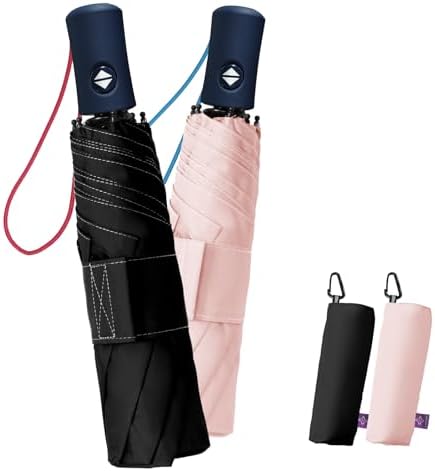 LILAC Reise-Regenschirm, 110 cm Klappschirm, windfest & robust | Für Regen & Sonne: wasserdichter Regenschirm mit UPF 100+ UV-Schutz, windfester Rahmen, leicht, kompakt & reisetaug