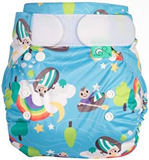 TOTSBOTS Bamboozle Waterproof Nappy Wrap - Reusable Day/Night Nappies from Newborn to Potty Training Nappy Wipes Clean Between Use (White)