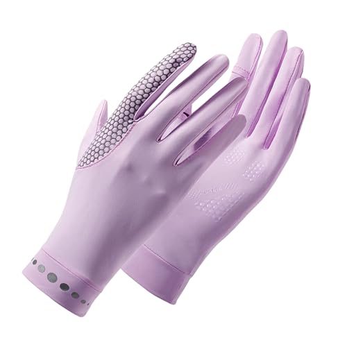 keynoyin Summer flip Touch Screen Gloves, Outdoor Sports Cool Thin Gloves - Purple