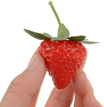 10Pcs Red Plastic Artificial Strawberries, 1.0 inches, for Home Kitchen Decoration & Artificial Plants and Flowers