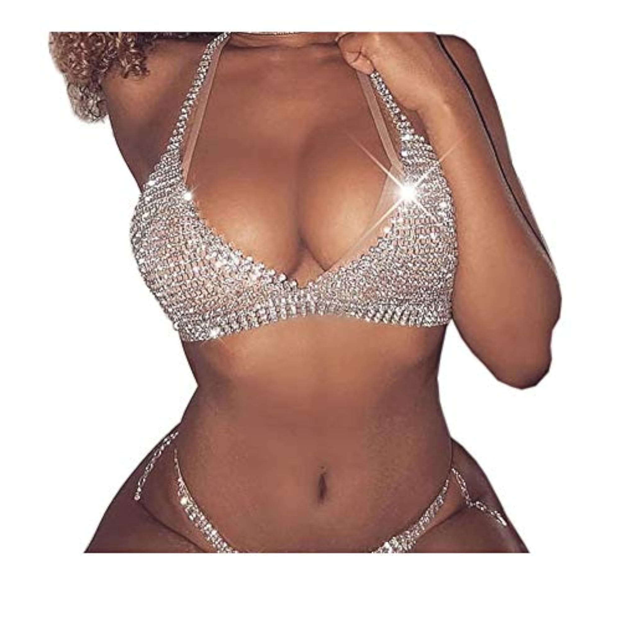 Women's Rhinestone Bling Bra Body Chain Jewelry