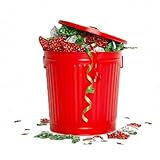 Jinfa Poubelle metallique conteneur poubelle exterieur jardin poubelle vintage avec couver...