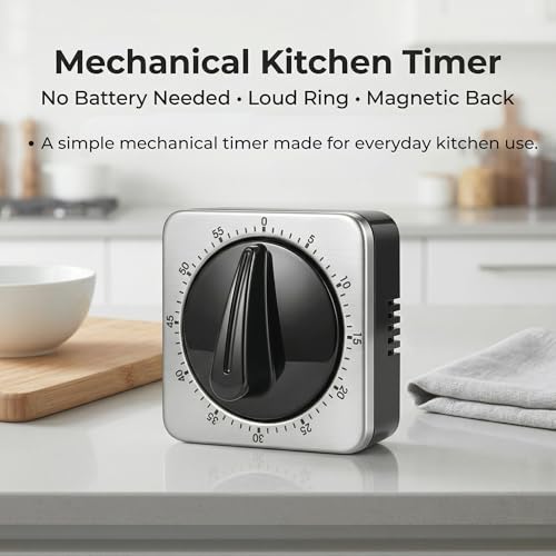 Searon Kitchen Timers for Cooking, Mechanical Wind-Up Timer, Magnetic - Image 3