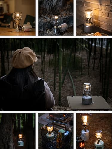 CAMPINGMOON Mini Gas Camping Lantern with Hanging Chain & Hard Case – 80W Equivalent Brightness, Adjustable Dial, Outdoor Portable Butane Lamp for Hiking, Backpacking, Emergency, Tent Lighting T-4 - image 7