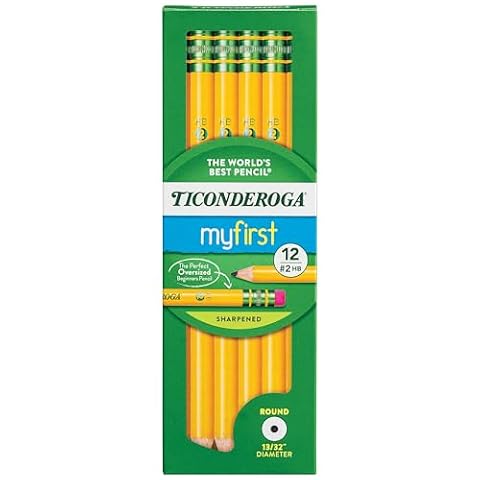 Ticonderoga My First drewniane kredki, wstępnie naostrzone, 2 HB, żółte, 12 szt