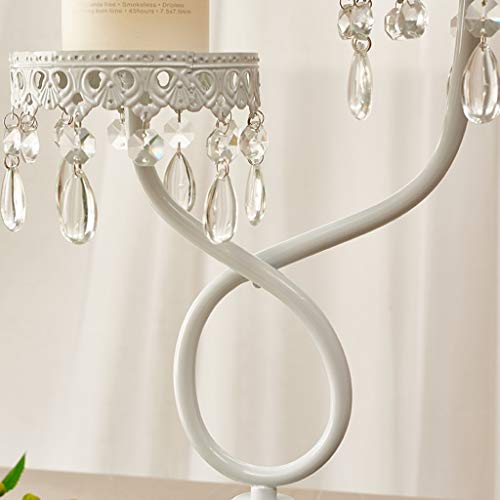 Candle Holder Wrought Iron Candlestick Tabletop Centerpiece Candle Holder For Wedding Dining Living Room Gift For Christmas New Year Candlestick Candelabra (Color : White, Size : A) #TOP5