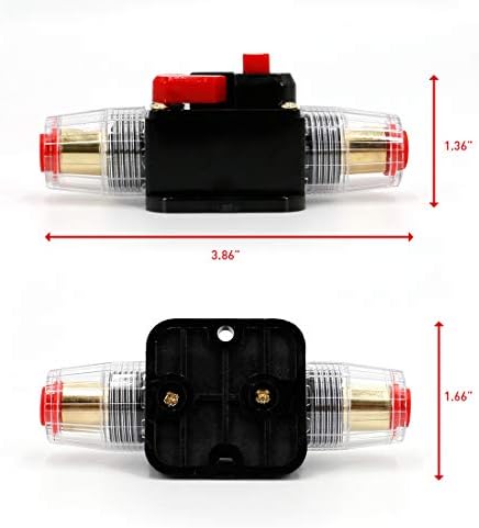 UTSAUTO Circuit Breaker 100Amp Resettable Fuse Circuit Breaker Auto Car Stereo Inline Fuse Holders Inverter, Manual Reset 12V-24V DC for Automotive Marine Boat Audio System Protection