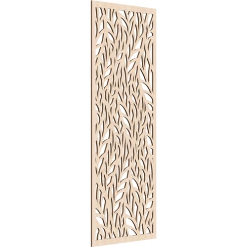 Image of Ortonville Decorative Pierced Fretwork Wood Wall Panels, 25 3 /8 inchW x 64 3 /8 inchH x 3 /8 inchT, Red Oak