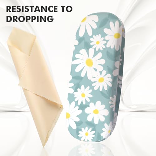 Image of Glasses Case Hard Shell,Portable Protective Eyeglasses Case, Eyeglass Holder Box with Cleaning Cloth,for Women Men