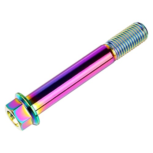 Image of Titanium Bolt M12 30 35 40 45 50 55 60 65 70 75 80 85 90mm Hex Small Flange Head for Motorcycle Car Modification Pack of 4 (M12x80mm Pitch 1.5, Multicolored)