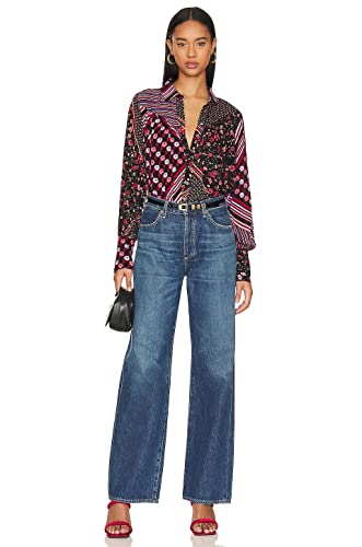 Free People Hazel Buttondown Blouse In Black Combo (As1, Alpha, M, Regular, Regular) #TOP3
