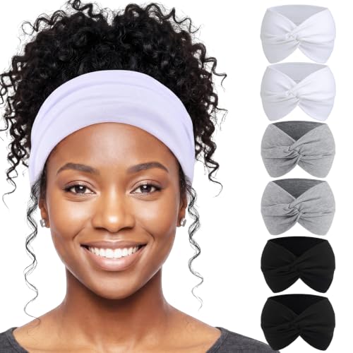obeoby 6 Pack Extra Wide Turban Headbands for Women Non Slip