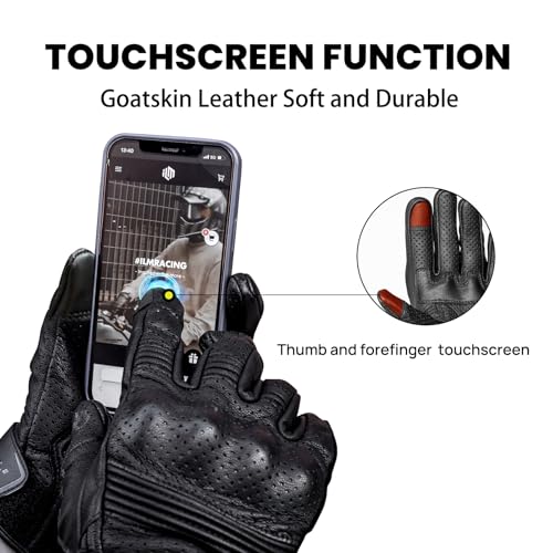 ILM Goatskin Leather Motorcycle Gloves