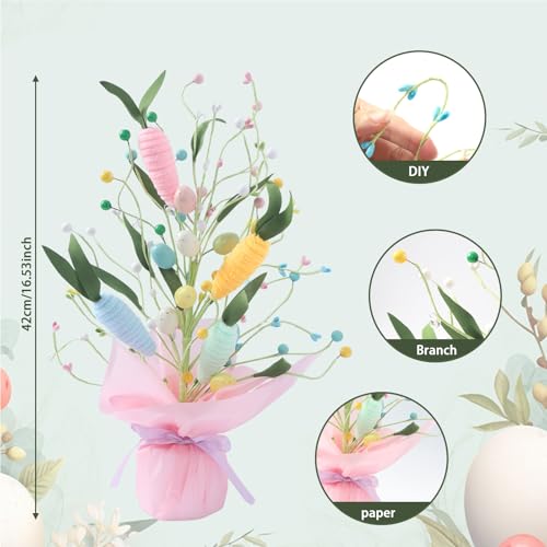Huevos de Pascua de mesa artificiales para decorar sin limpiar 6