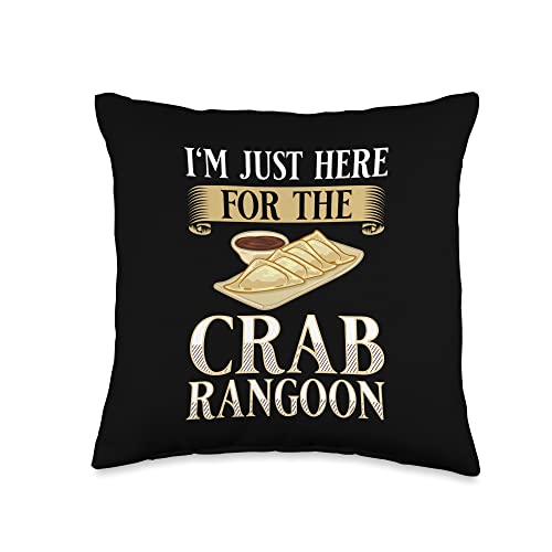 Crab Rangoon Cream Cheese Wontons Dip Sauce Chinese Throw Pillow