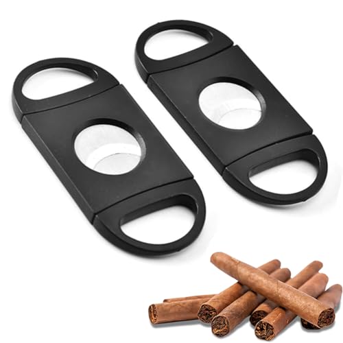 2 tagliasigari in acciaio inox con impugnatura antiscivolo, portatile, tascabile, tagliasigari, strumento a forbice