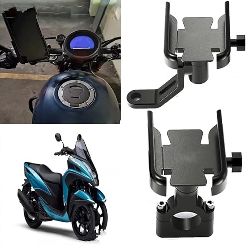 Support téléphone portable moto Tricity 125 anti-vibration fixation rétroviseur GPS noir - 3