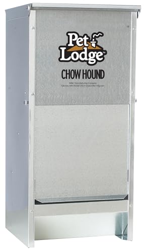 Pet Lodge Automatic Dog Feeder | Chow Hound Outdoor Pet Feeder | Tough Galvanized Steel | Made in USA (12 Pound)