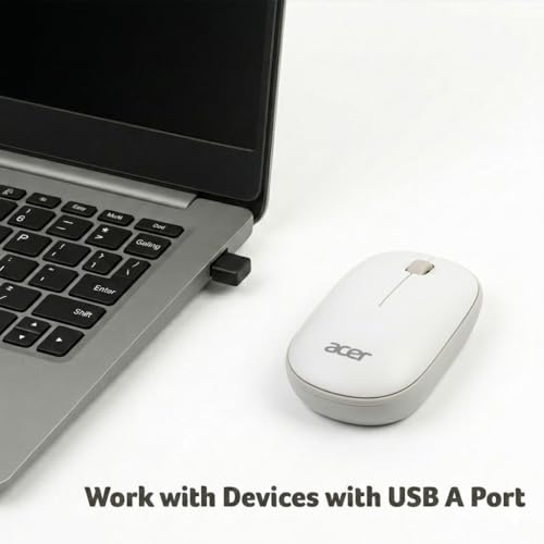 Acer Computer Mouse Wireless, 2.4G Slim USB Wireless Mice with USB-A Receiver, 1600 DPI Optical, Laptop Mouse with Plug and Play for Right/Left Handed Users (for Chromebooks, Windows PC & Mac) White - image 6