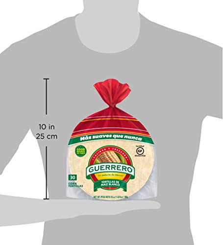 Guerrero White Corn Tortillas, Gluten Free, Trans Fat Free, Small Soft Taco Size, 30 Count #TOP2