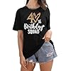 Women's Top Letter Printed Short Sleeve T-Shirt, black, S #1