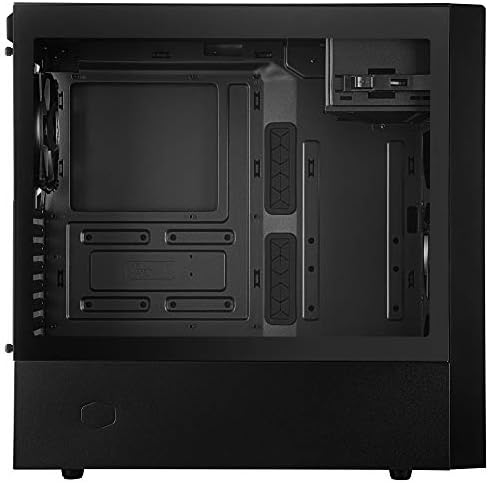 Cooler Master MasterBox NR600 obudowa ATX Mid-Tower PC z panelem bocznym ze szkła hartowanego, wiele konfiguracji przepływu powietrza, 2 x 120 mm wstępnie zainstalowane wentylatory, zarządzanie