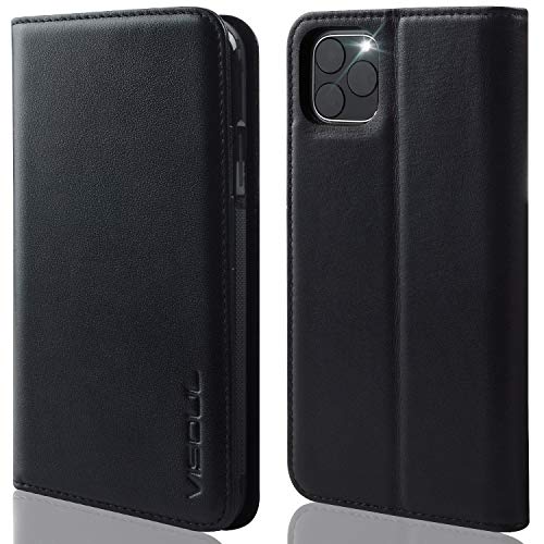 Coque iPhone 11 Pro Max cuir véritable étui portefeuille béquille VISOUL
