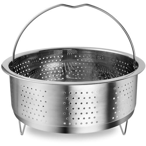 Lainballow Steamer Basket, Stainless Steel Pot Strainer Steamer, Vegetable Steamer Insert for Pot, Veggie Steamer with Handle for Vegetables, Egg, Pasta, Seafood (8.7 inch)