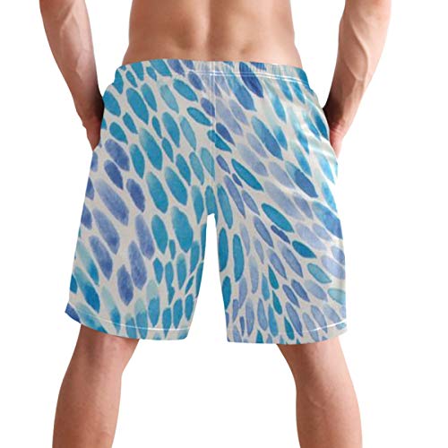 visesunny Men's Beach Short Swim Trunks Blue Purple Dots Sports Running Bathing Suits2