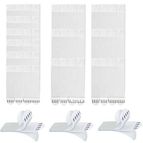 JYNXOR 12 Paires(24 Bandes)Languettes Accroches Tableaux sans Percer, Adhésif Tableau Bandes Résistantes Attaches Adhésives Amovibles Autocollant Pour Accrocher Des Cadres Et Décos Cardres Suspension
