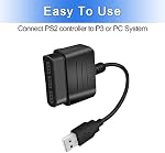 USB 2.0 Games Controller Adapter Converter Cable, Compatible with PS1 PS2 Dual Shock 2 Joypad Gamepad to PS3 PC Game