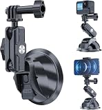 TELESIN 車載カメラ 吸盤マウントGoPro DJI Insta360 用カメラカーマウント サクションカップ フロントガラスホルダー車載 360度回転 強力吸引 携帯電話用電話ホルダー付きGoPro Max Hero 13 12 11 10 9 8 Insta360 x5 DJI Osmo Pocket Action 4 IPhone Samsung Sony Nikon Canon