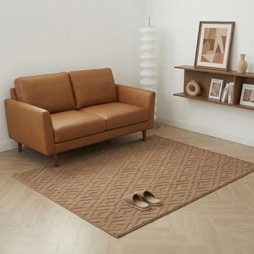 HAVARGO �􂦂郉�O �J�[�y�b�g ��1.5�� �O�~ �k�� �������y�Ȃ߂炩�t�F�C�N�t�@�[×���̃_�C�����z����~�� �y�� ���� �|���@�������₷�� ����@�Ή� �z�b�g�J�[�y�b�g �I�[���V�[�Y�� (�u���E��, 130X185)