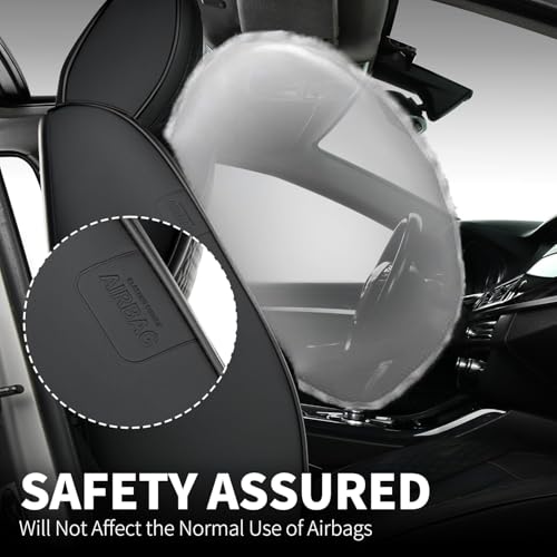 Image of FLORICH 2pcs Car Seat Covers Front Set, Black Car Seat Cover, Breathable Premium Leather Seat Covers, Automotive Vehicle Seat Covers for Cars Trucks Vans SUVs Sedans (2 Packs, Black)