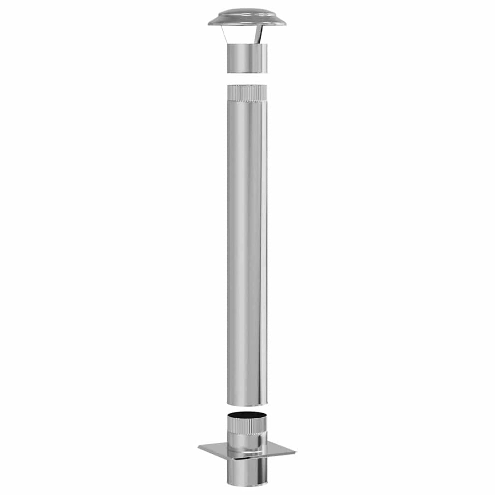 Gecheer Chimenea Moderna Extensión de Acero Inoxidable, Resistente al Calor, Exterior, 25x25x132 cm Modelo YHSQY-42008451ES