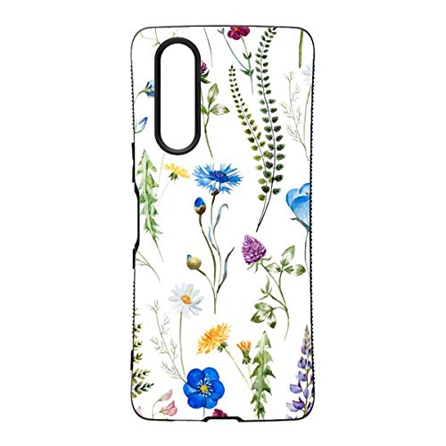 iFace mall 花柄 Xperia 5 用 ケース SO-01M SOV41 カバー エクスペリア5 ファイブ アイフェイス モール ファイブ TPU フラワー かわいい 人気用 ケース 耐衝撃 耐摩擦 (Xperia 5, 小花柄ブルー)