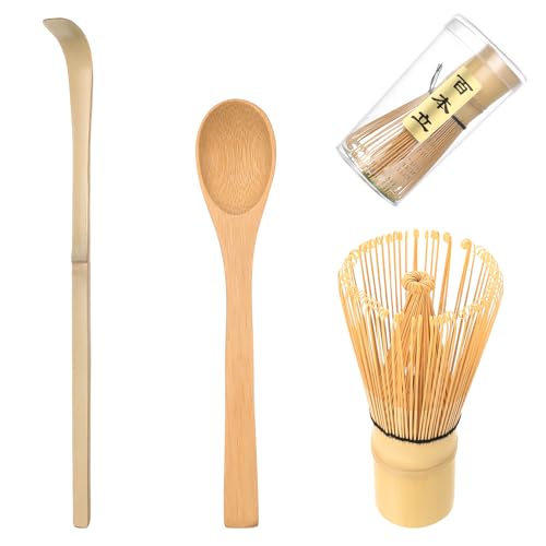 3 Piezas Set Te Matcha Kit Matcha Completo: Batidor Te Matchas & Cuchara de Matchas Japonés, Accesorios Regalos para Principiantes y Entusiastas