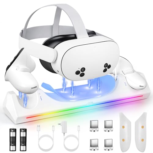 Meta Quest 3S VR Charging Dock with Batteries and Cables