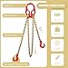 SENKEYFE Lifting Chains with Adjuster Hooks 5/16 Inch x 10 Ft 7000lbs / 3.18 Tons G80 Alloy Steel Heavy Duty Industrial Chain Slings for Engine Hoist with 2 Legs Safety Grab Hook(Color-Plated Zinc)