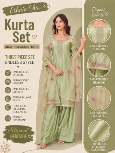 Image of Womanista Farshi Salwar Suit for Women| Farsi Kurta Set with Dupatta