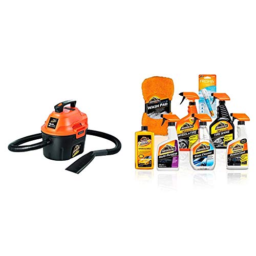 Armor All, AA255, 2.5 Gallon 2 Peak HP Wet/Dry Utility Shop Vacuum & Microfiber Car Wash Pad, Cleaner for Bugs or Dirt