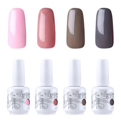 Vishine Nail Art UV LED Lamp Gel Polish Long-lasting Manicure Kit 4 Colors Set 15ml 0.5Oz Vishine Nail Art UV LED Lamp Gel Polish Long-lasting Manicure Kit 4 Colors Set 15ml 0.5Oz