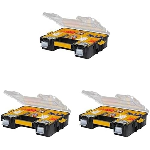 DEWALT Small Parts Organizer, Hardware Storage Box with Removable Dividers, 10-Compartment (DWST14825) (Pack of 3)
