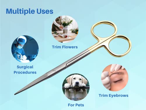 ARTMAN INSTRUMENTS Scissors - 5.5 Inches Straight, Gold Plated Handle with Tungsten Carbide Inserts - Extra Sharp, Durable, and Autoclavable for Precision Cutting by Artman Instruments - Image 8