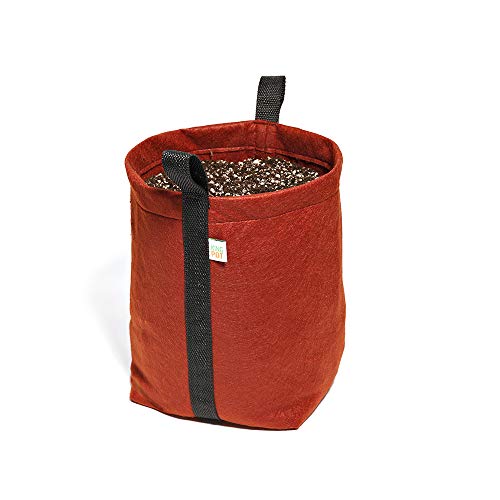 Kit 5 Vasos De Plantas Feltro Com Alças 15 Litros - King Pot (Vermelho)