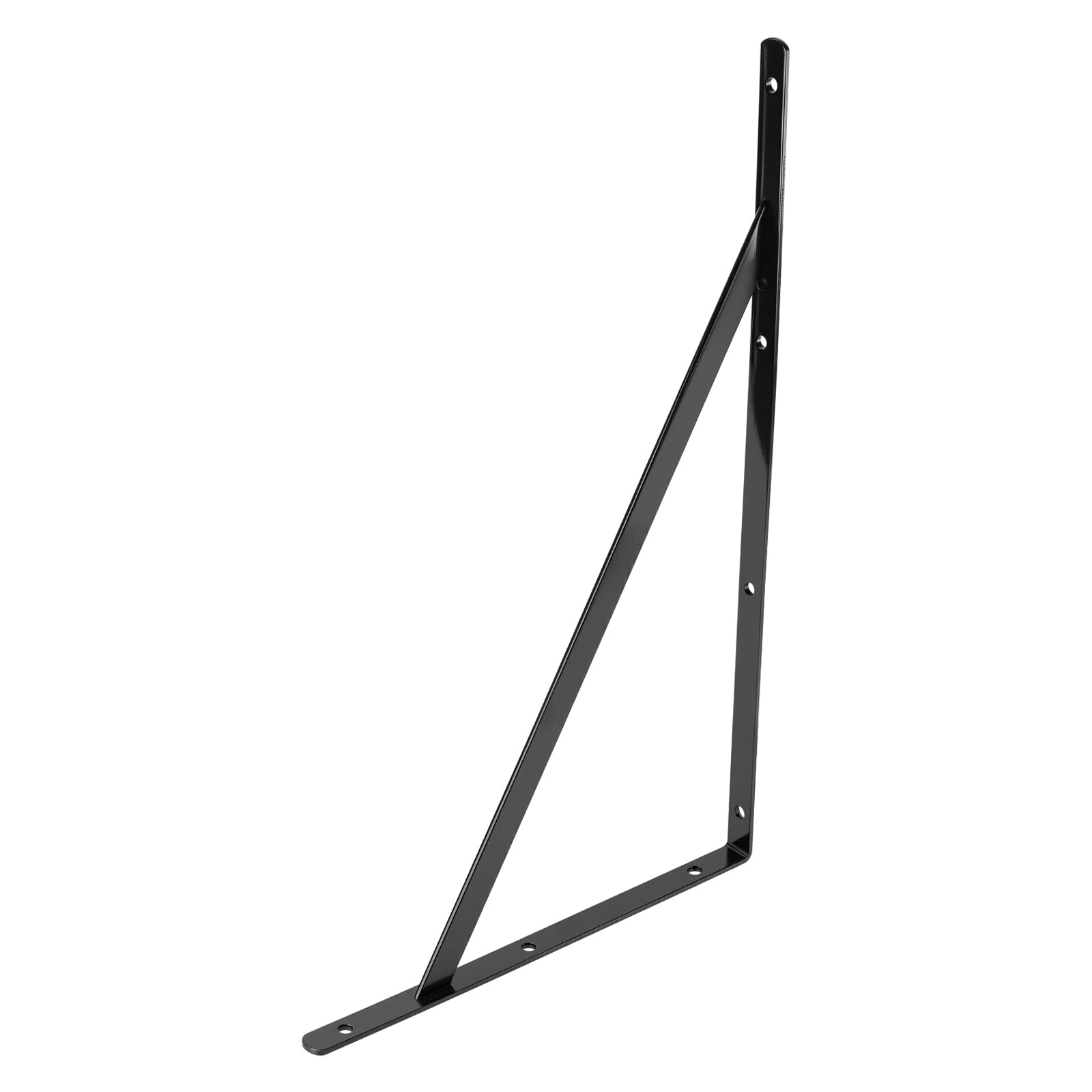 6 Pezzi Staffe per Mensole Triangolare, Reggimensola Triangolare, Staffa per Tavolo a Muro 90 Gradi Angolo Retto, per Mensole in Legno Galleggianti Libreria, 400 x 250 mm, con viti, nero